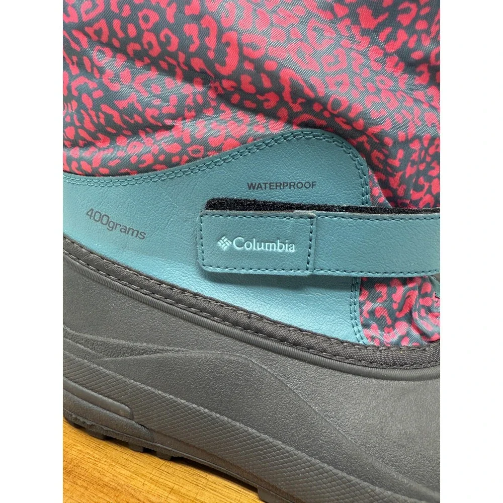 Columbia Youth Waterproof 400g Insulated Snow Winter Boots Pink Leopard Size 6‎